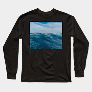 Tempting Waters ocean theme cool abstract gift design, Long Sleeve T-Shirt